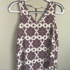 Size Small, Color White & Multicolor pattern, V neck